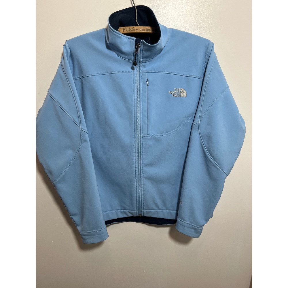 The North Face Womens Apex Bionic Softshell Jacket Light Blue Full Zip Large